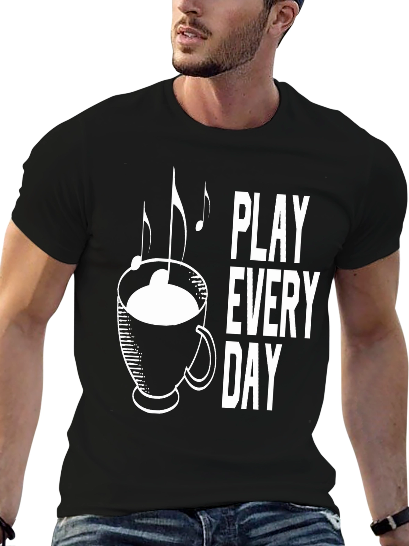 Play Every Day Coffee Music Graphic Tee