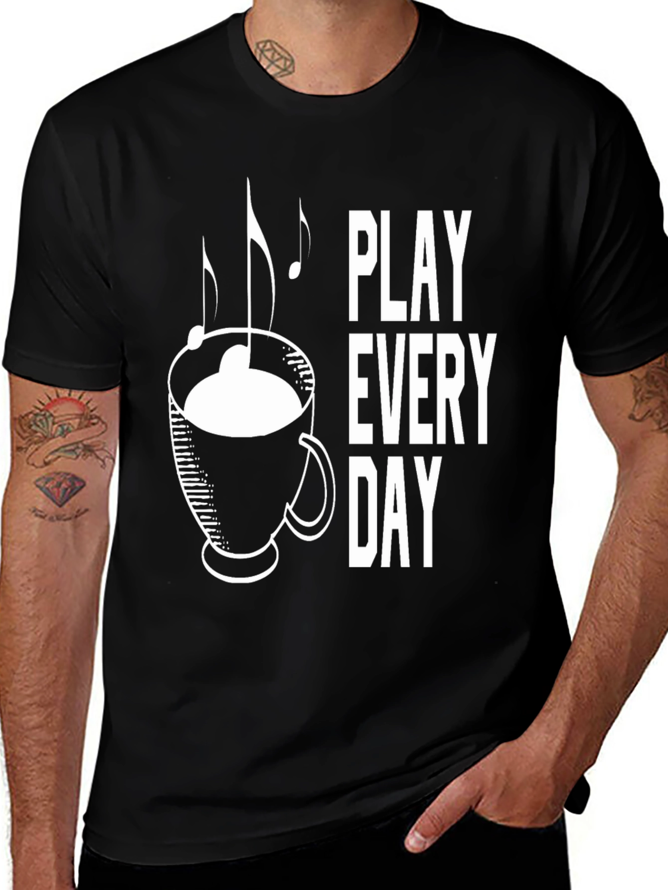 Play Every Day Coffee Music Graphic Tee