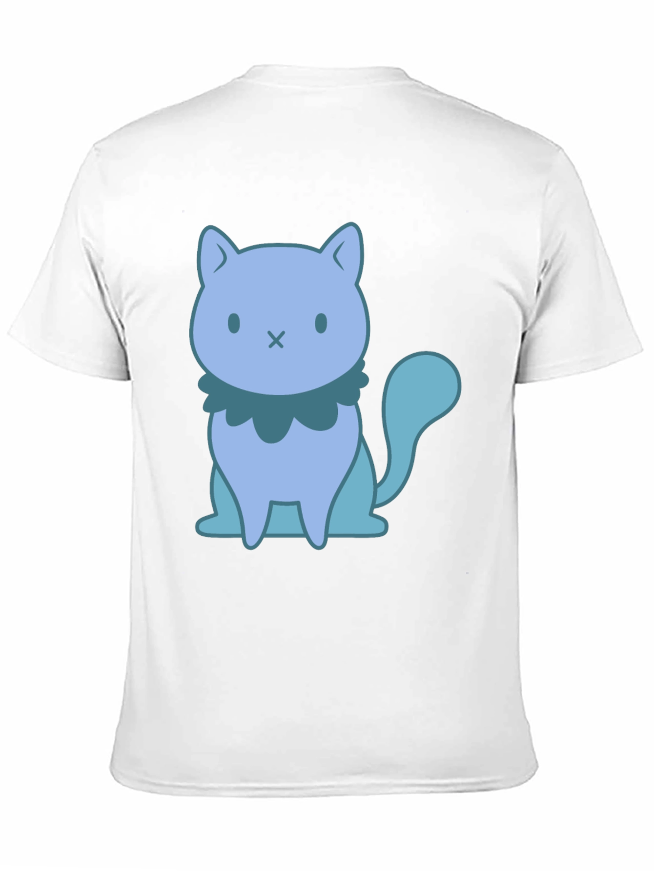 Cute Cartoon Cat Graphic Black T-Shirt
