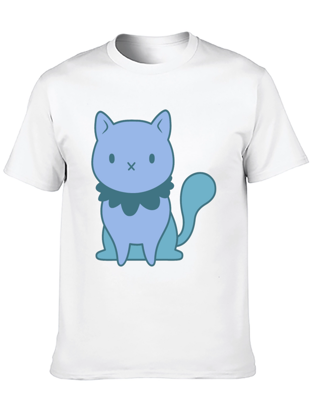 Cute Cartoon Cat Graphic Black T-Shirt