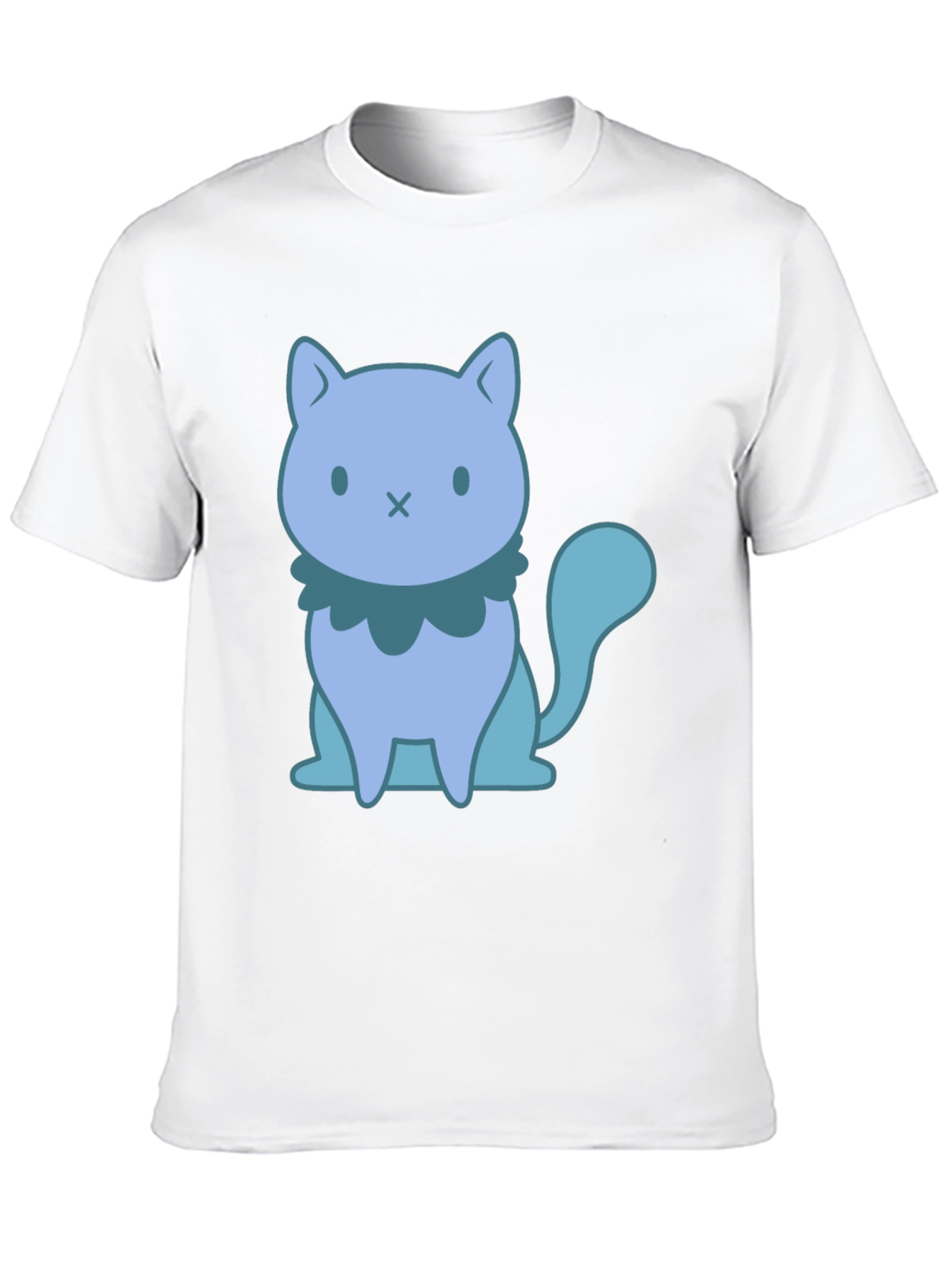 Cute Cartoon Cat Graphic Black T-Shirt