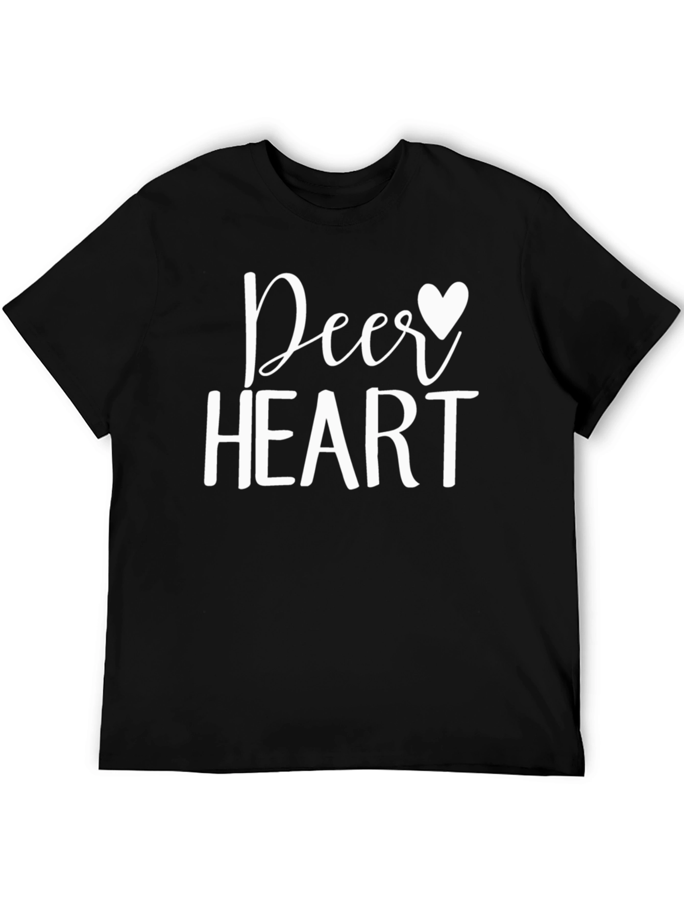 Deer Heart Graphic Tee - Black Crewneck T-Shirt