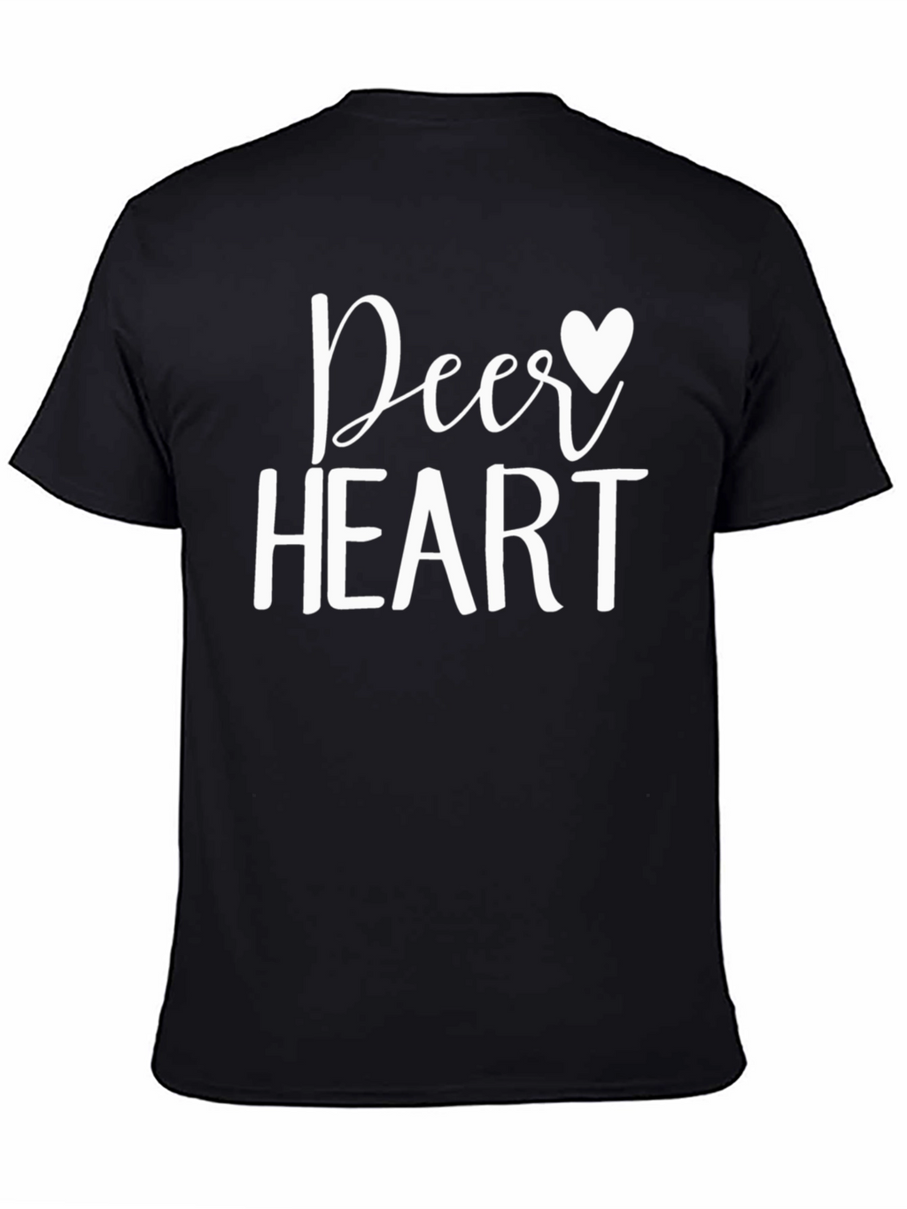 Deer Heart Graphic Tee - Black Crewneck T-Shirt