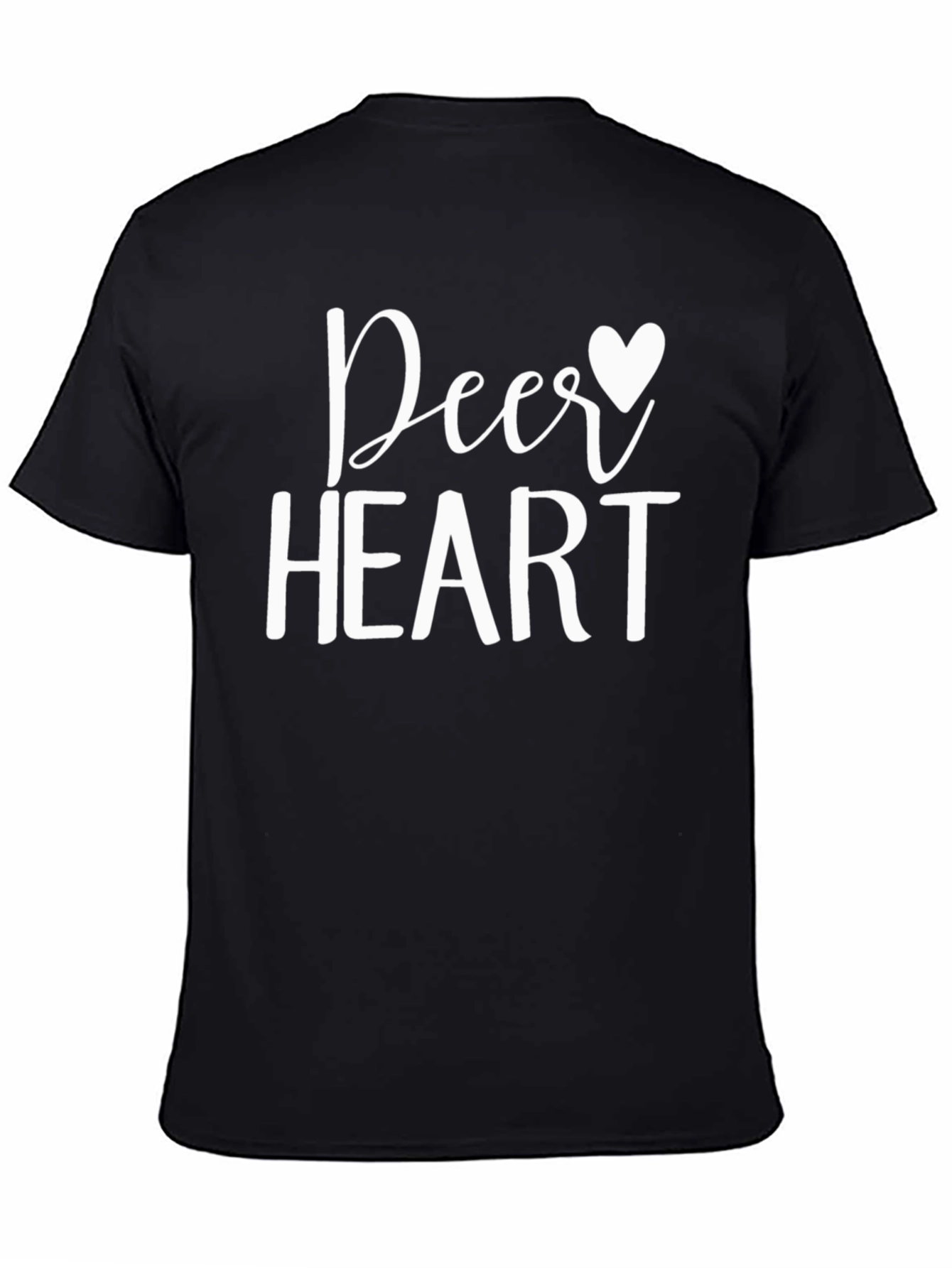 Deer Heart Graphic Tee - Black Crewneck T-Shirt