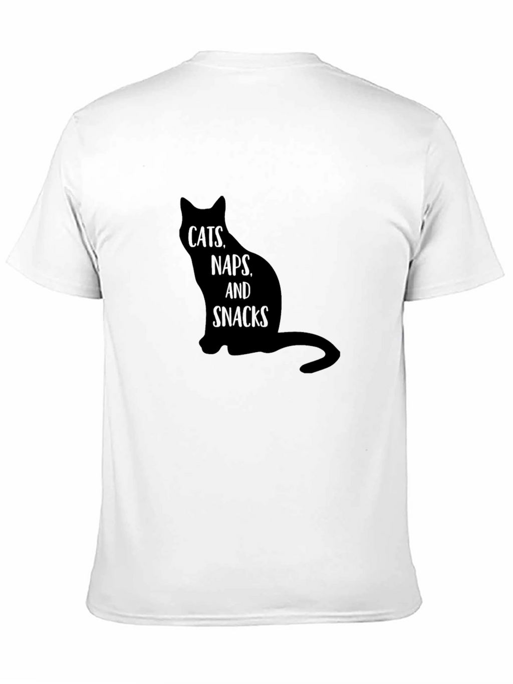 Cats Naps Snacks Black T-Shirt