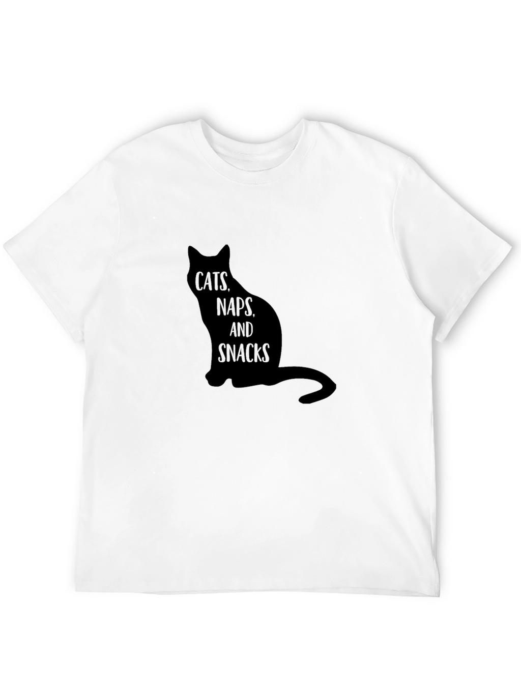 Cats Naps Snacks Black T-Shirt