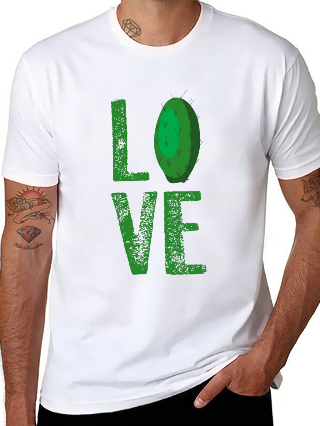 Cactus Love T-Shirt - Green Print