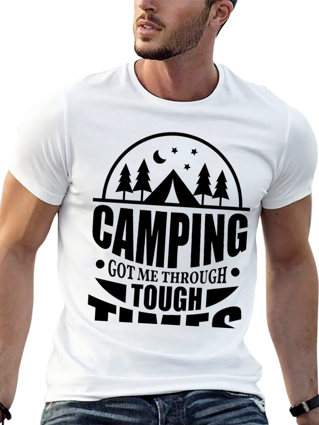 Camping Got Me Through Tough Times Graphic Tee