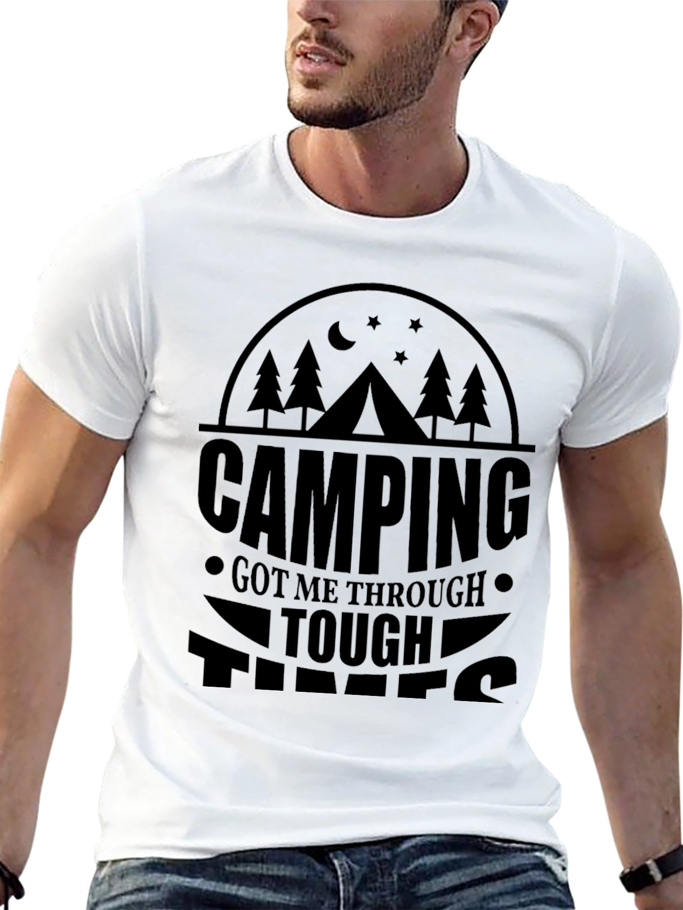 Camping Got Me Through Tough Times Graphic Tee