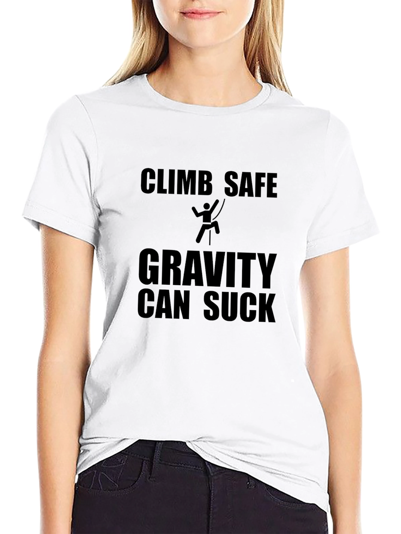 Climb Safe Gravity Can Suck Black T-Shirt