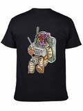 Astronaut Boombox Graphic Tee - Cool Casual Wear