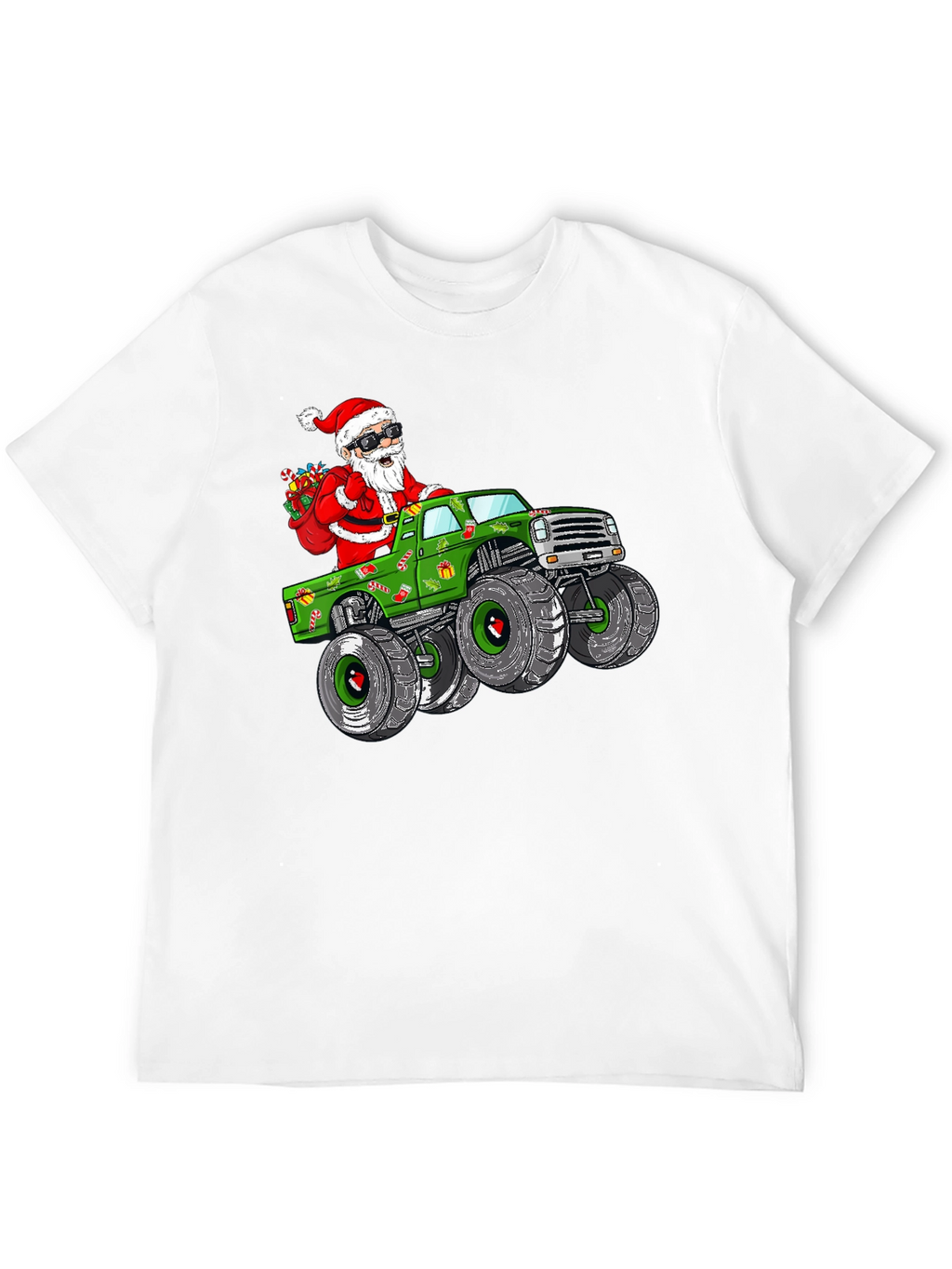 Santa Monster Truck T-Shirt: Holiday Cheer on Wheels!