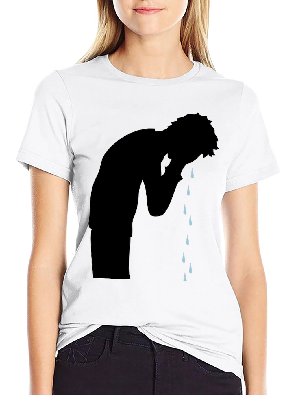 Emotional Silhouette Graphic T-Shirt