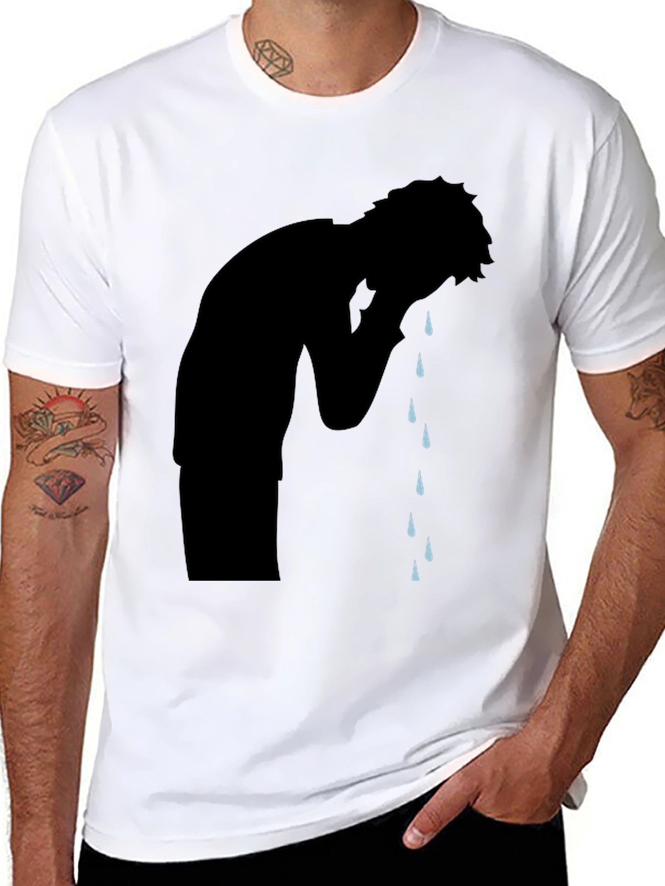 Emotional Silhouette Graphic T-Shirt