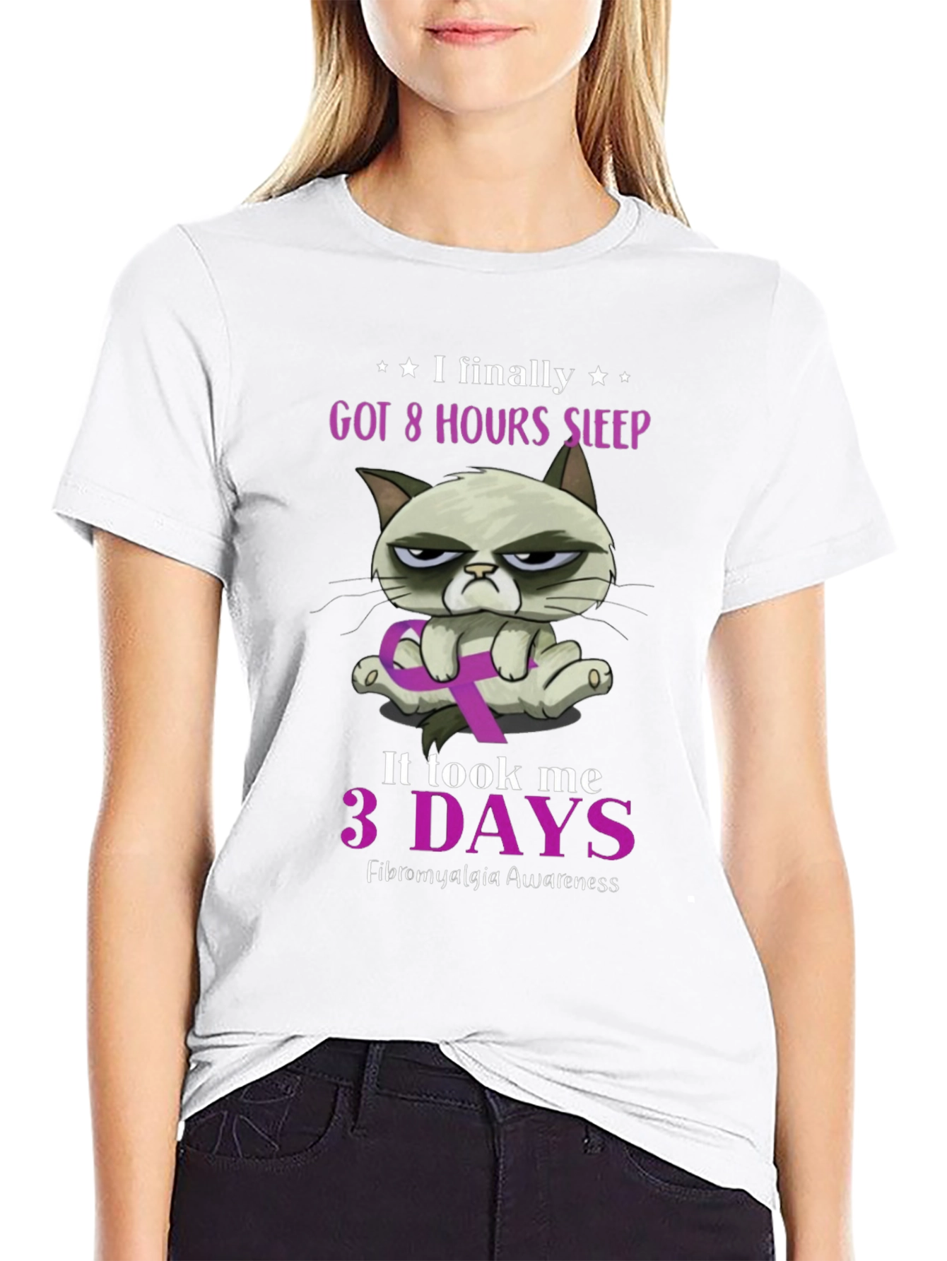Fibromyalgia Awareness Grumpy Cat T-Shirt