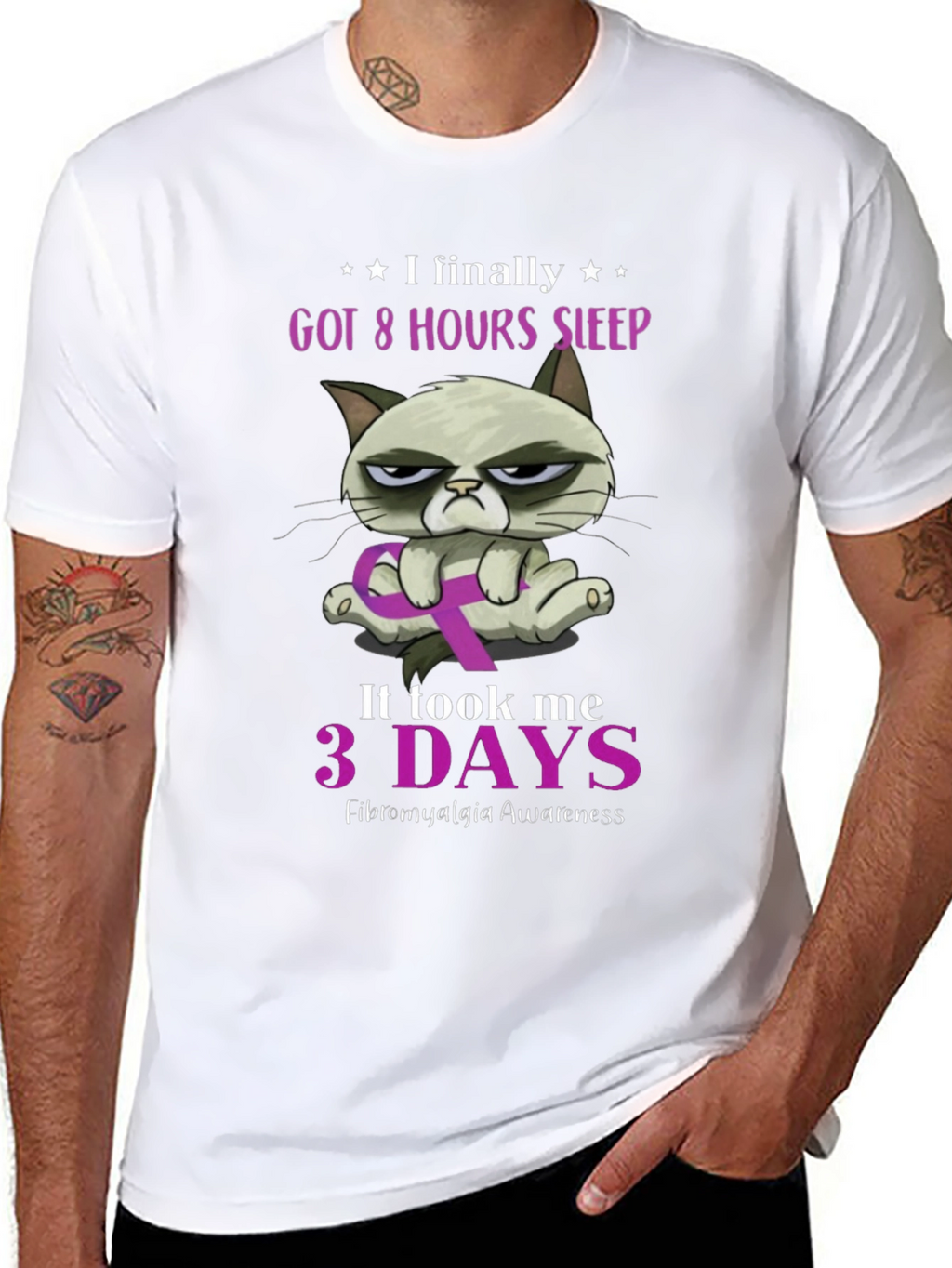 Fibromyalgia Awareness Grumpy Cat T-Shirt