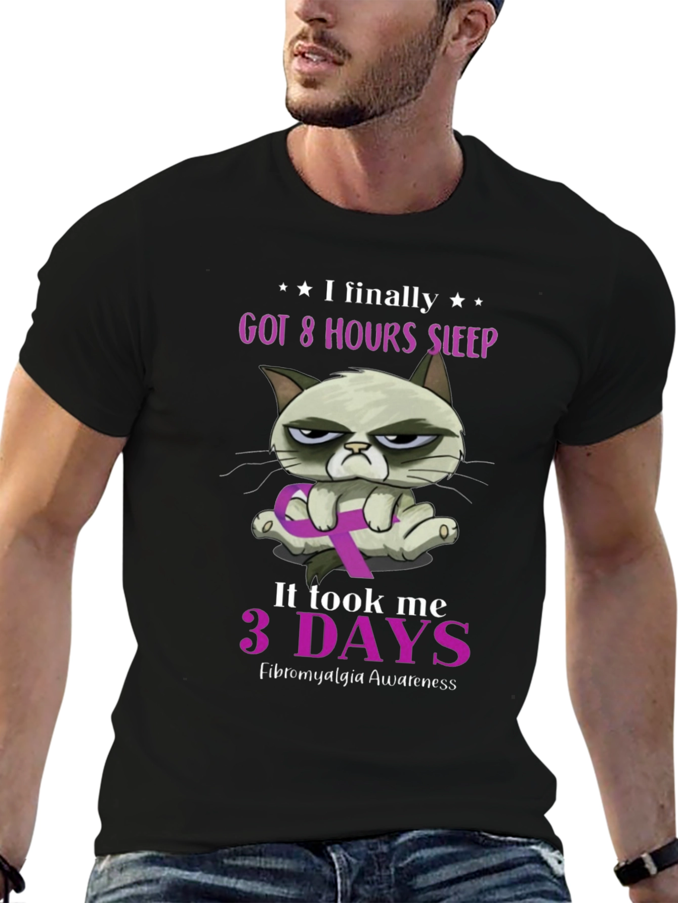 Fibromyalgia Awareness Grumpy Cat T-Shirt