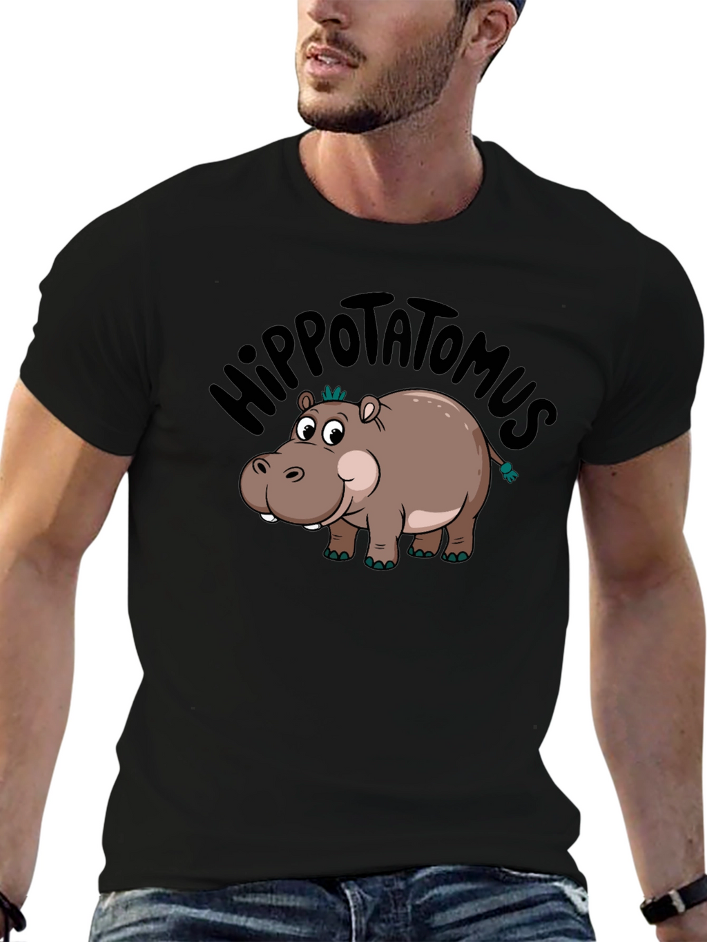 Hippo-tatomus T-Shirt: Funny Cartoon Graphic Tee