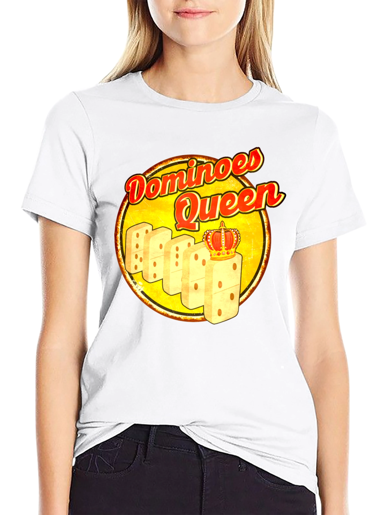 Dominoes Queen T-Shirt - Novelty Graphic Tee