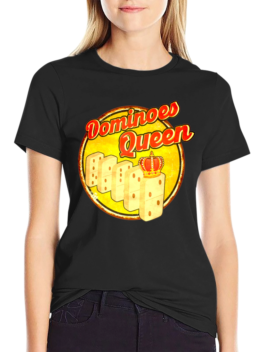 Dominoes Queen T-Shirt - Novelty Graphic Tee