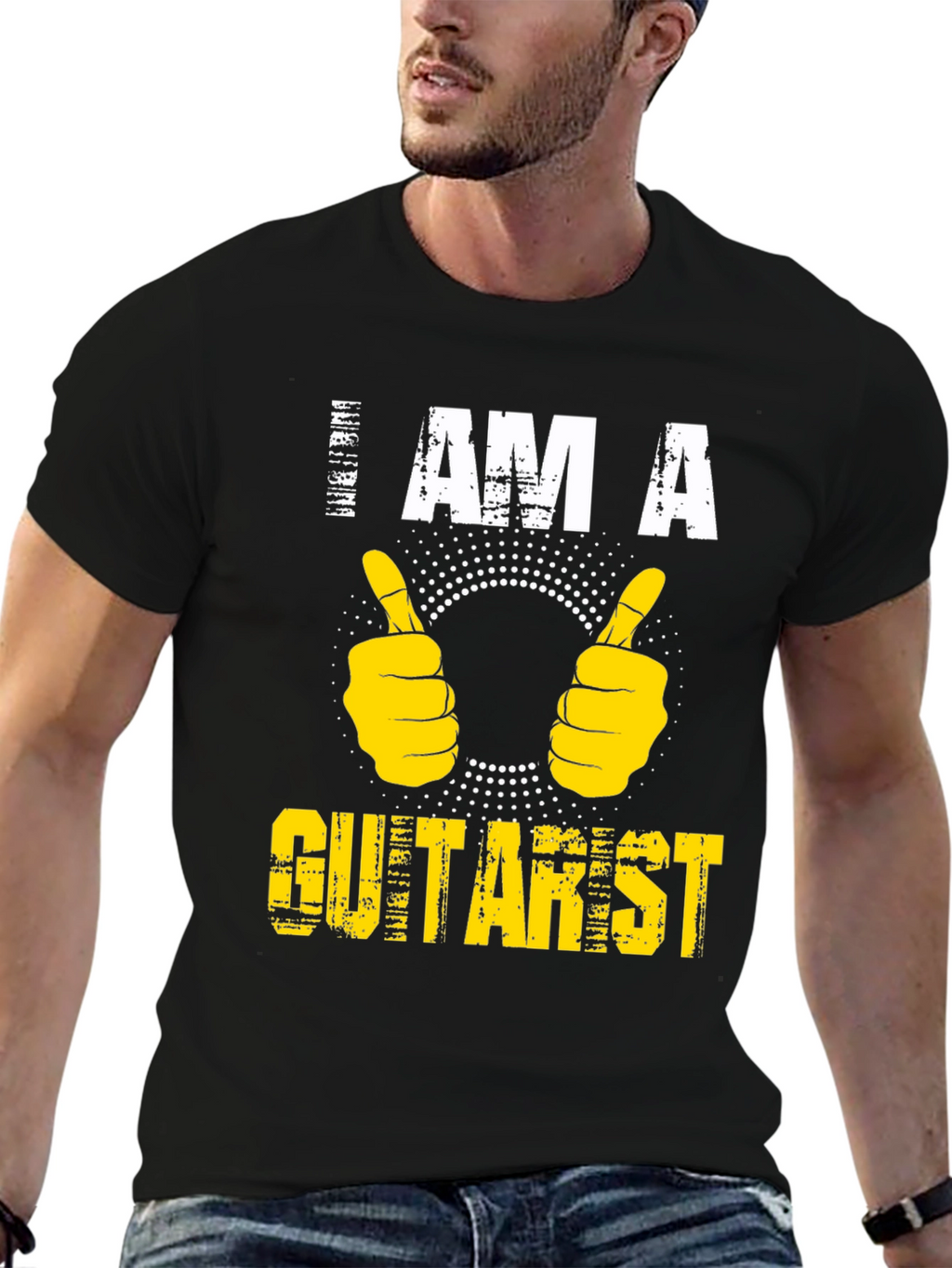 I Am A Guitarist Graphic T-Shirt - Black