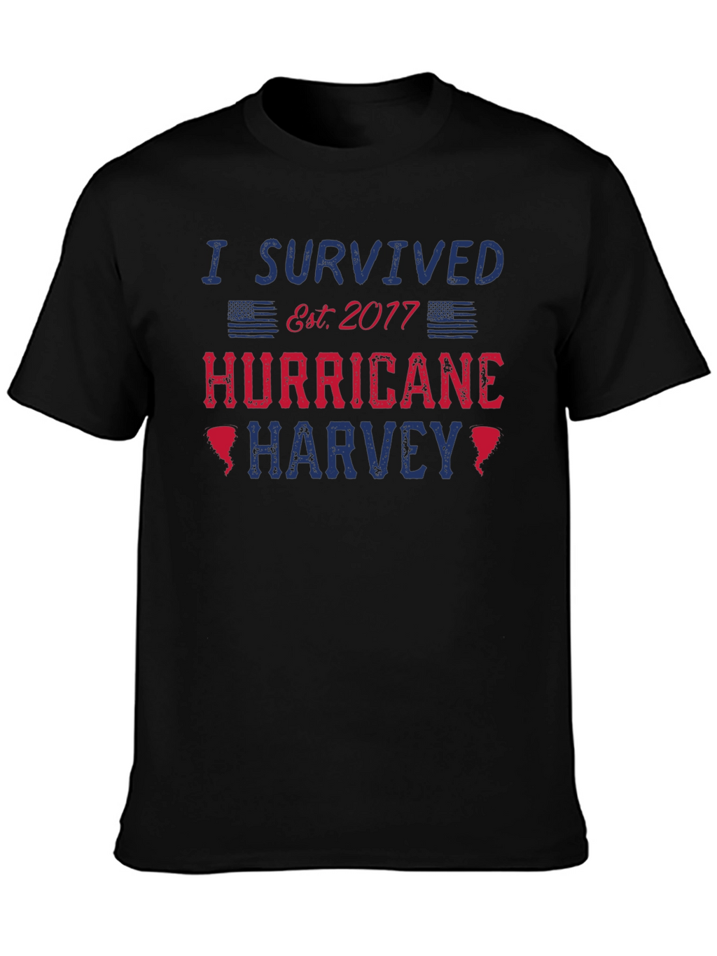 I Survived Hurricane Harvey Black T-Shirt