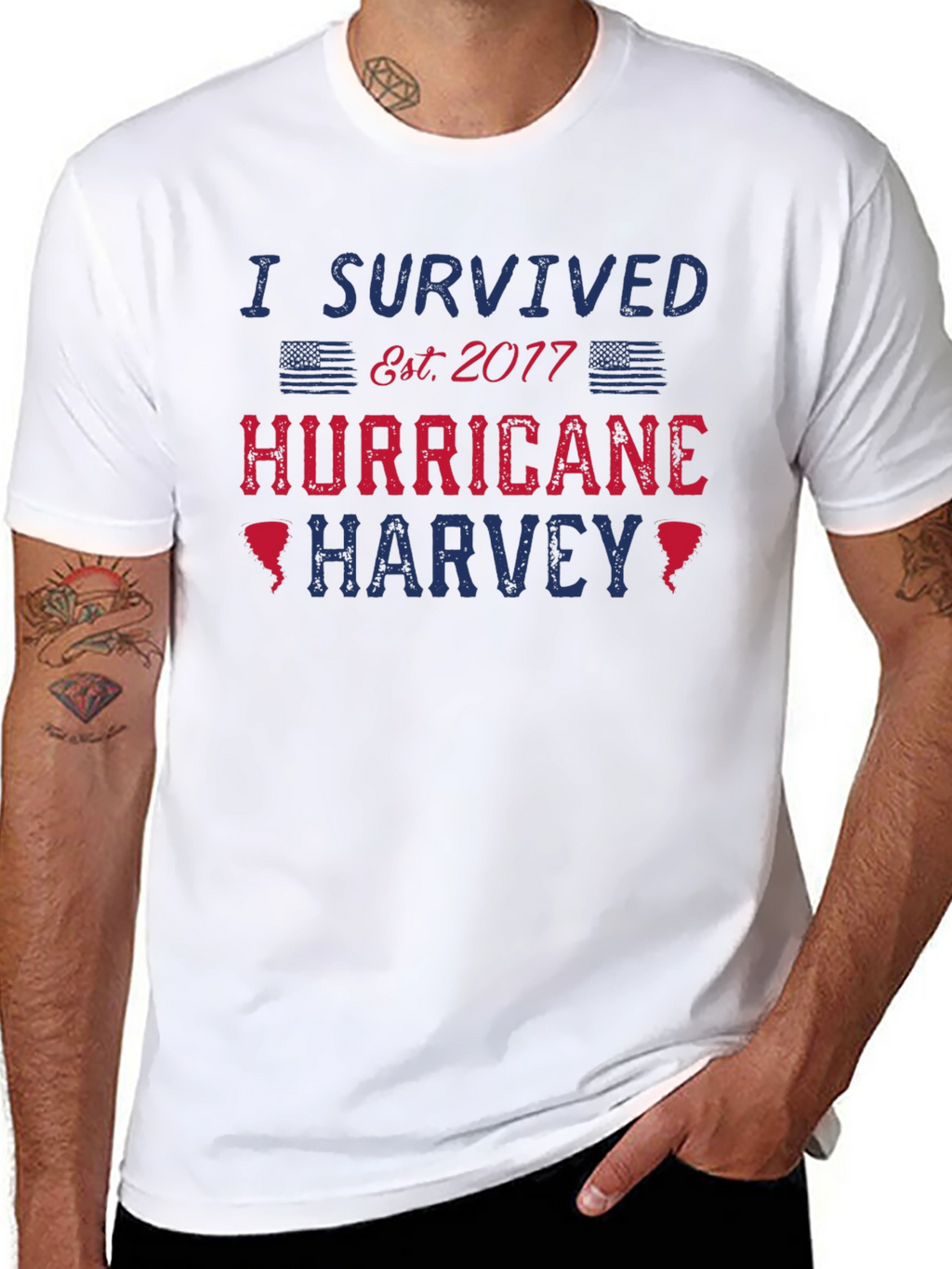 I Survived Hurricane Harvey Black T-Shirt