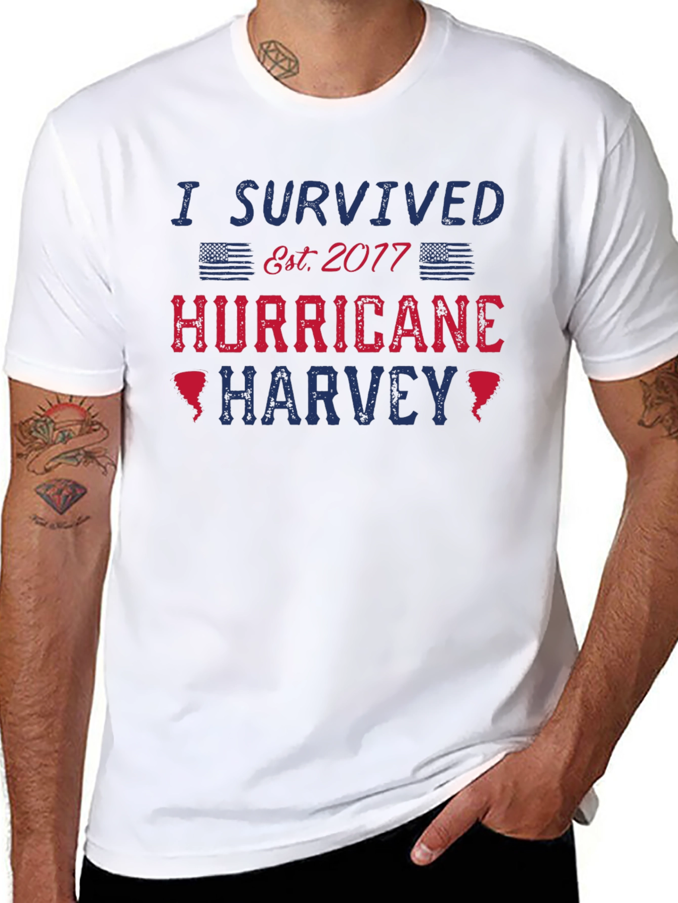 I Survived Hurricane Harvey Black T-Shirt