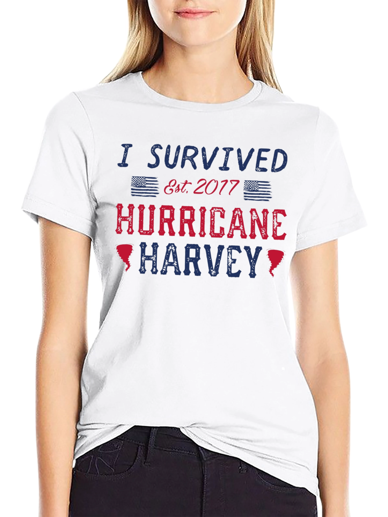 I Survived Hurricane Harvey Black T-Shirt
