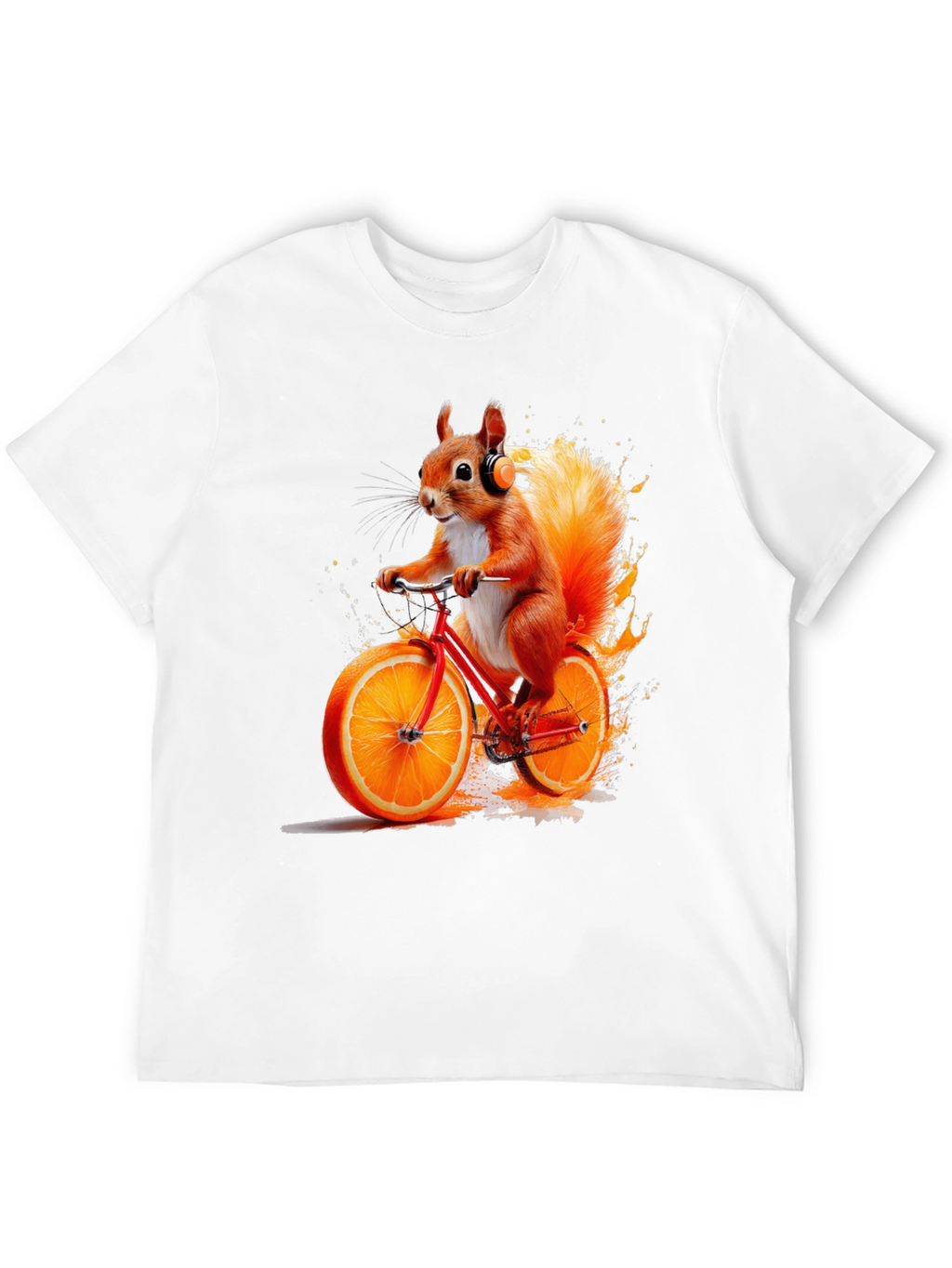 Squirrel on Orange Bike T-Shirt