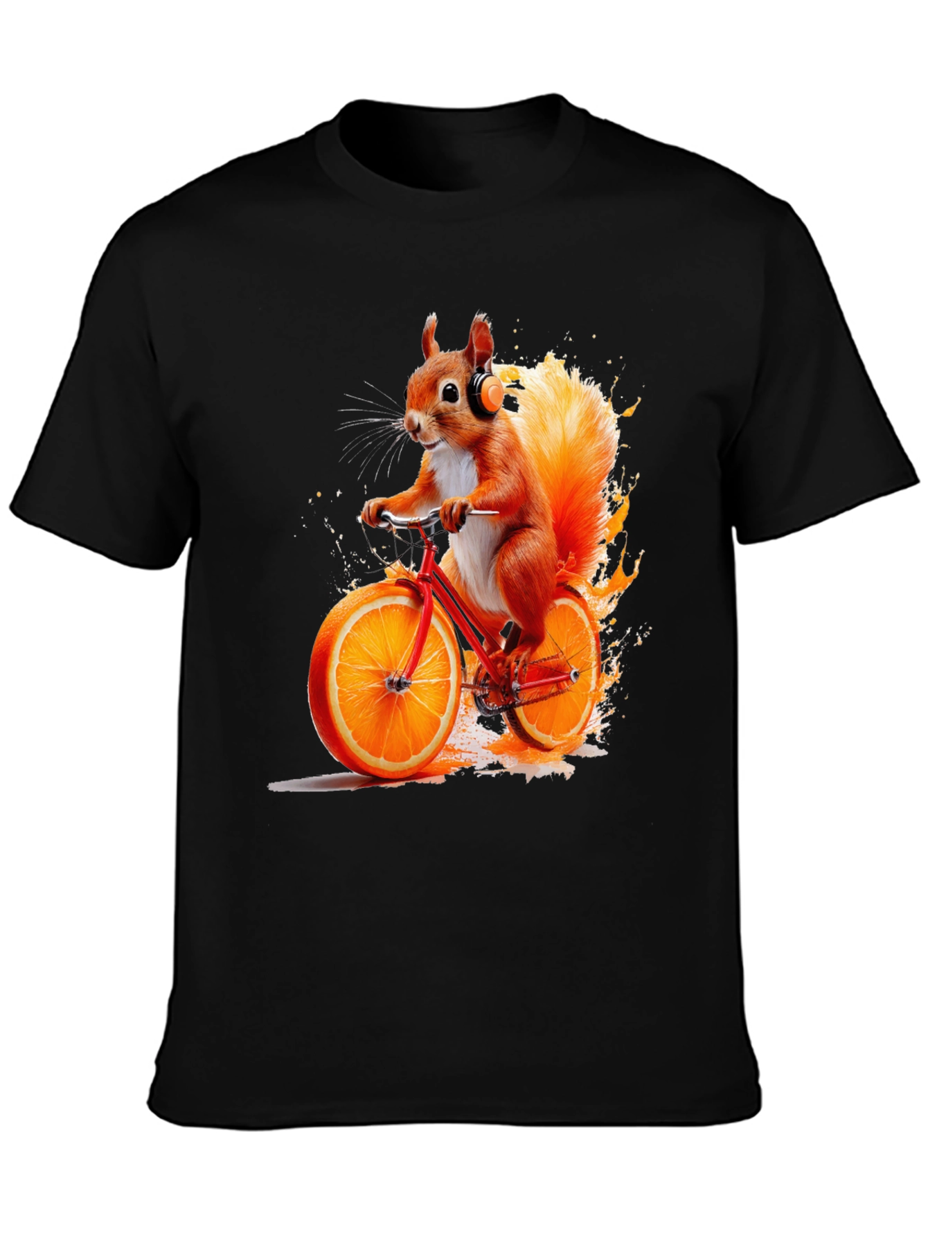 Squirrel on Orange Bike T-Shirt
