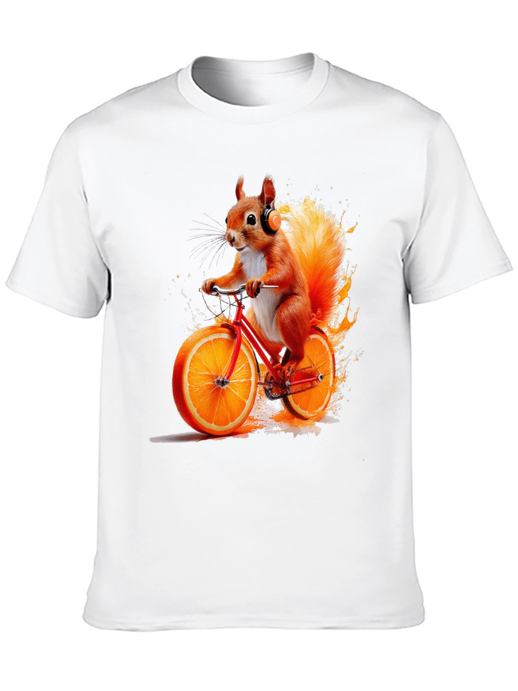 Squirrel on Orange Bike T-Shirt
