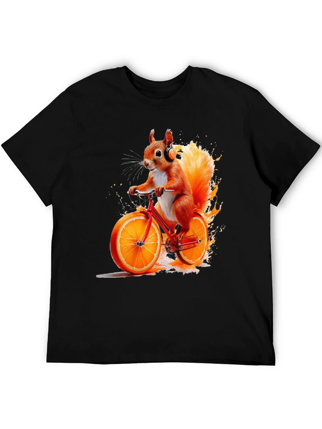 Squirrel on Orange Bike T-Shirt