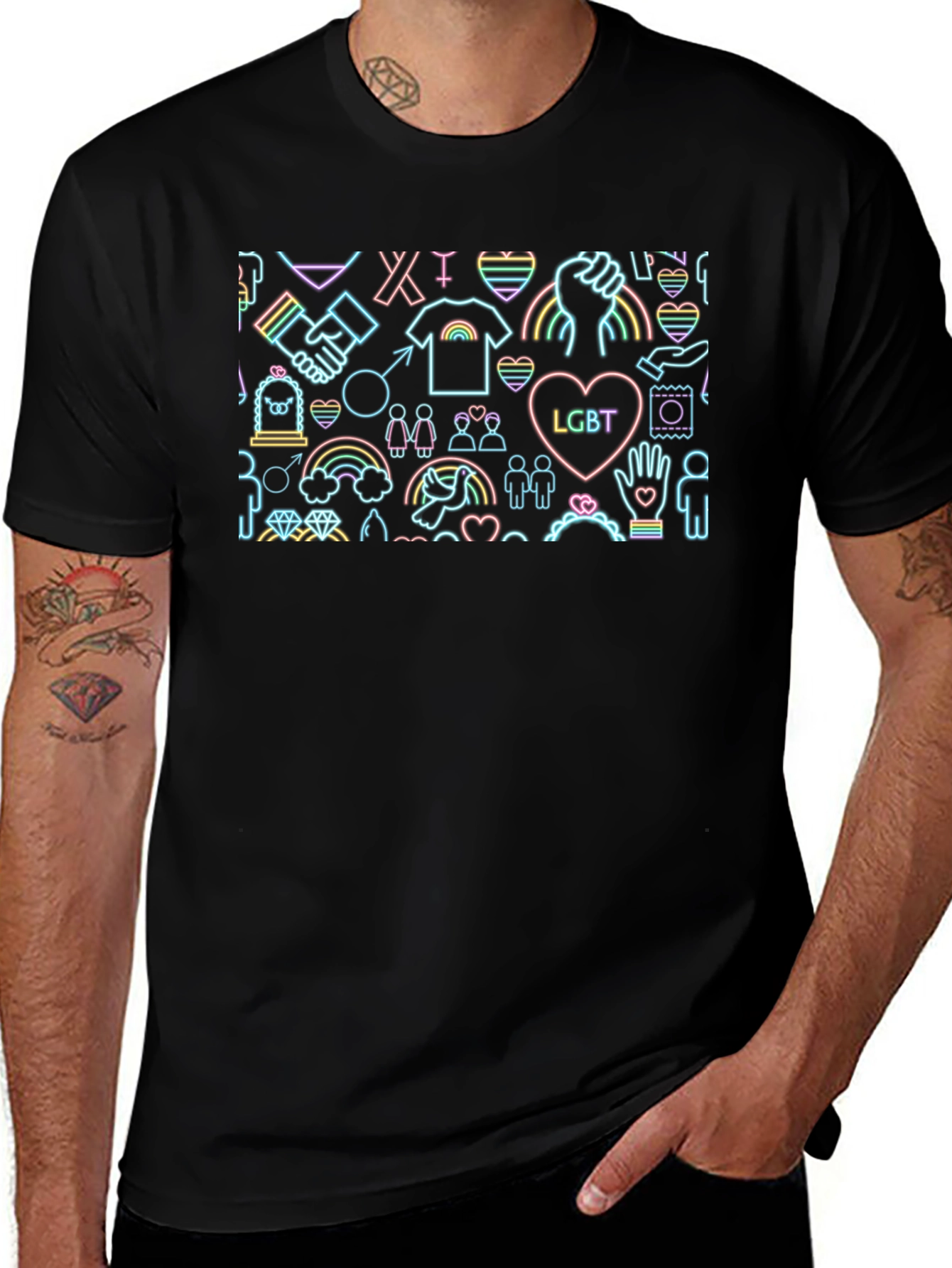 LGBT Pride Graphic Tee - Black