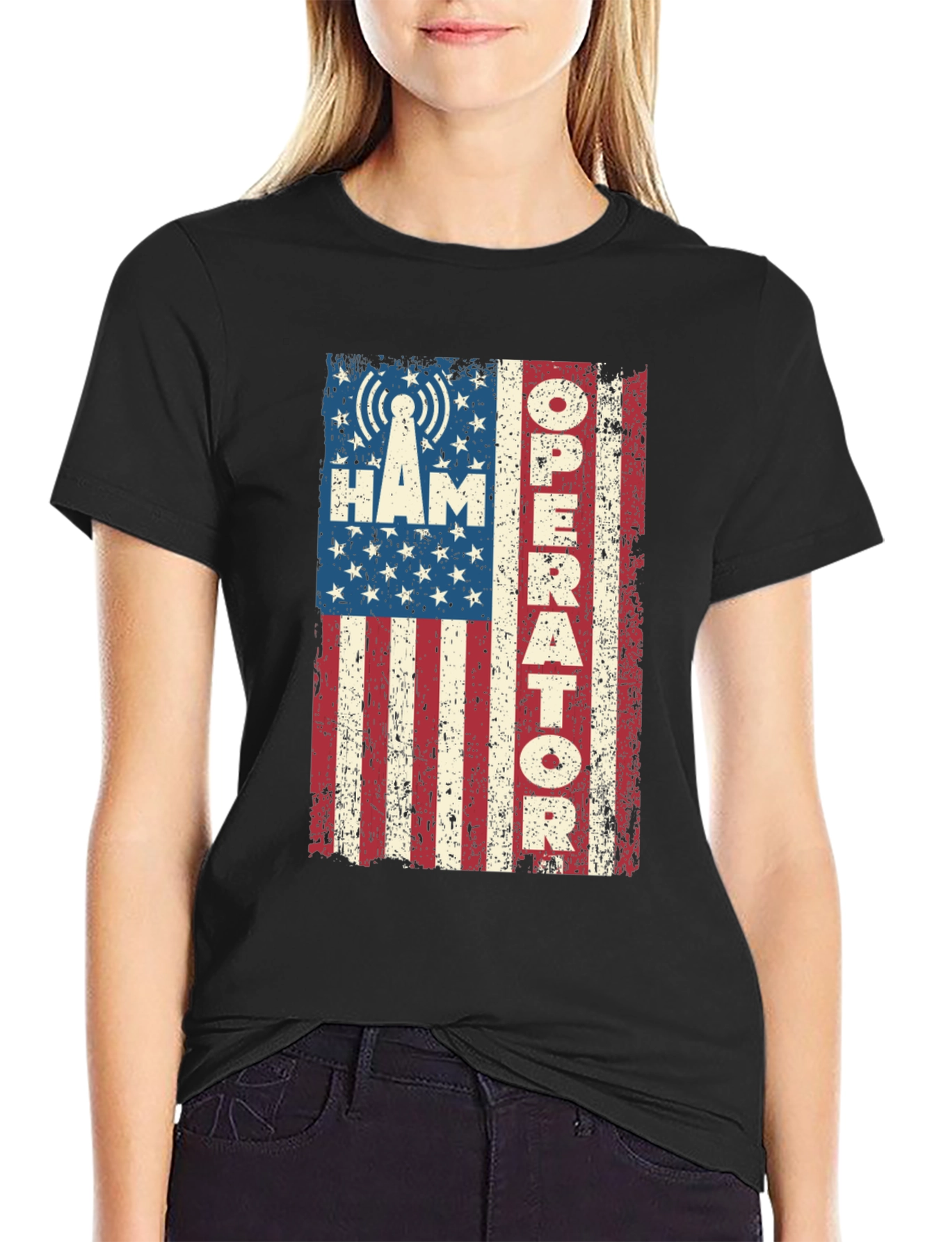 Ham Radio Operator American Flag T-Shirt
