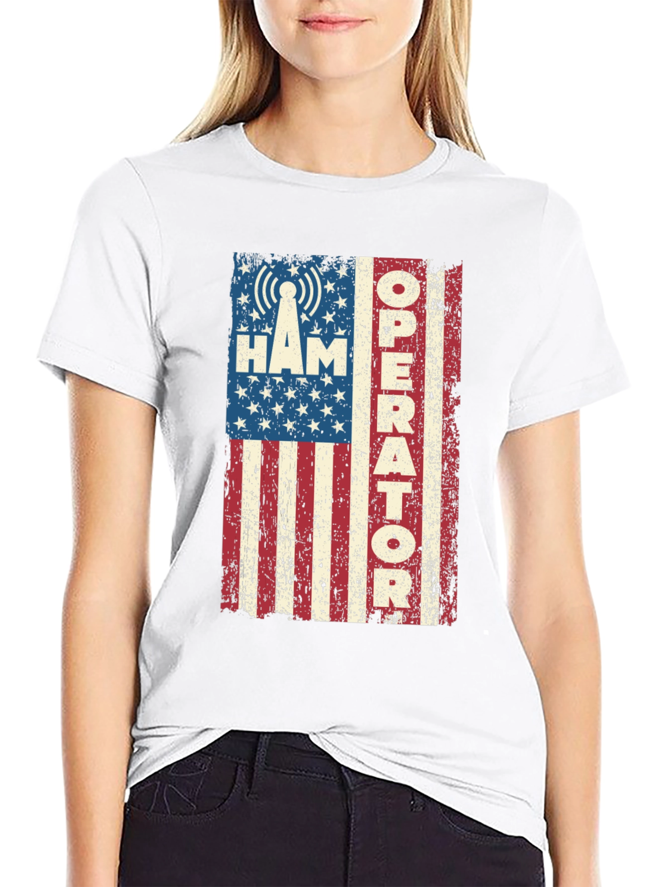 Ham Radio Operator American Flag T-Shirt