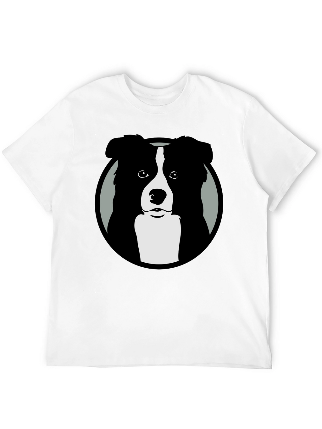 Border Collie Graphic Print Mens Black T-Shirt