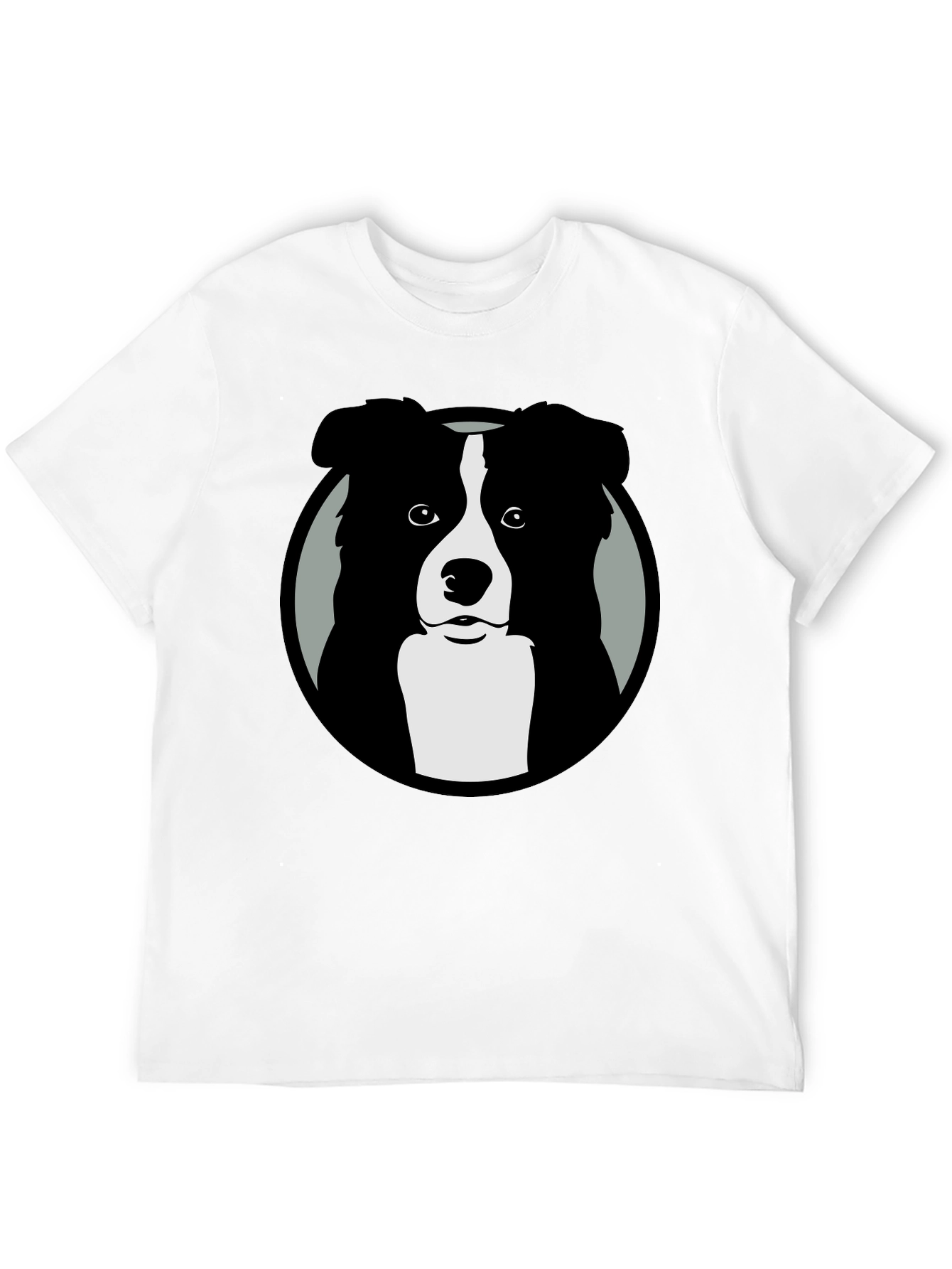 Border Collie Graphic Print Mens Black T-Shirt