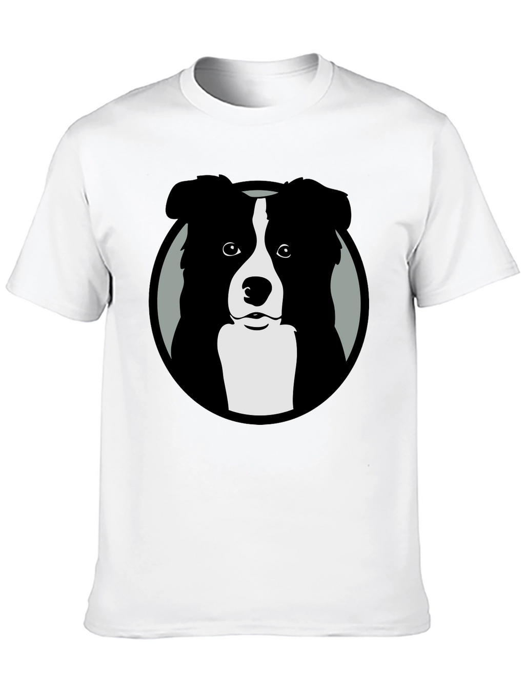 Border Collie Graphic Print Mens Black T-Shirt