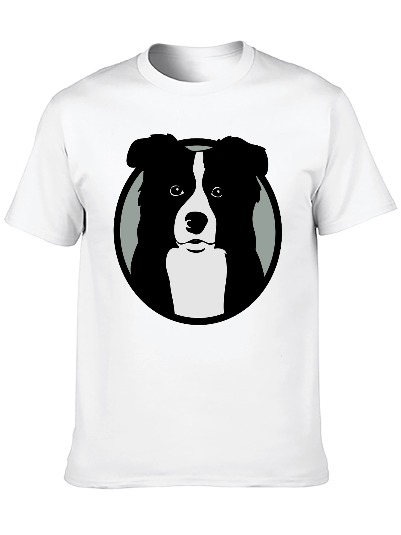 Border Collie Graphic Print Mens Black T-Shirt