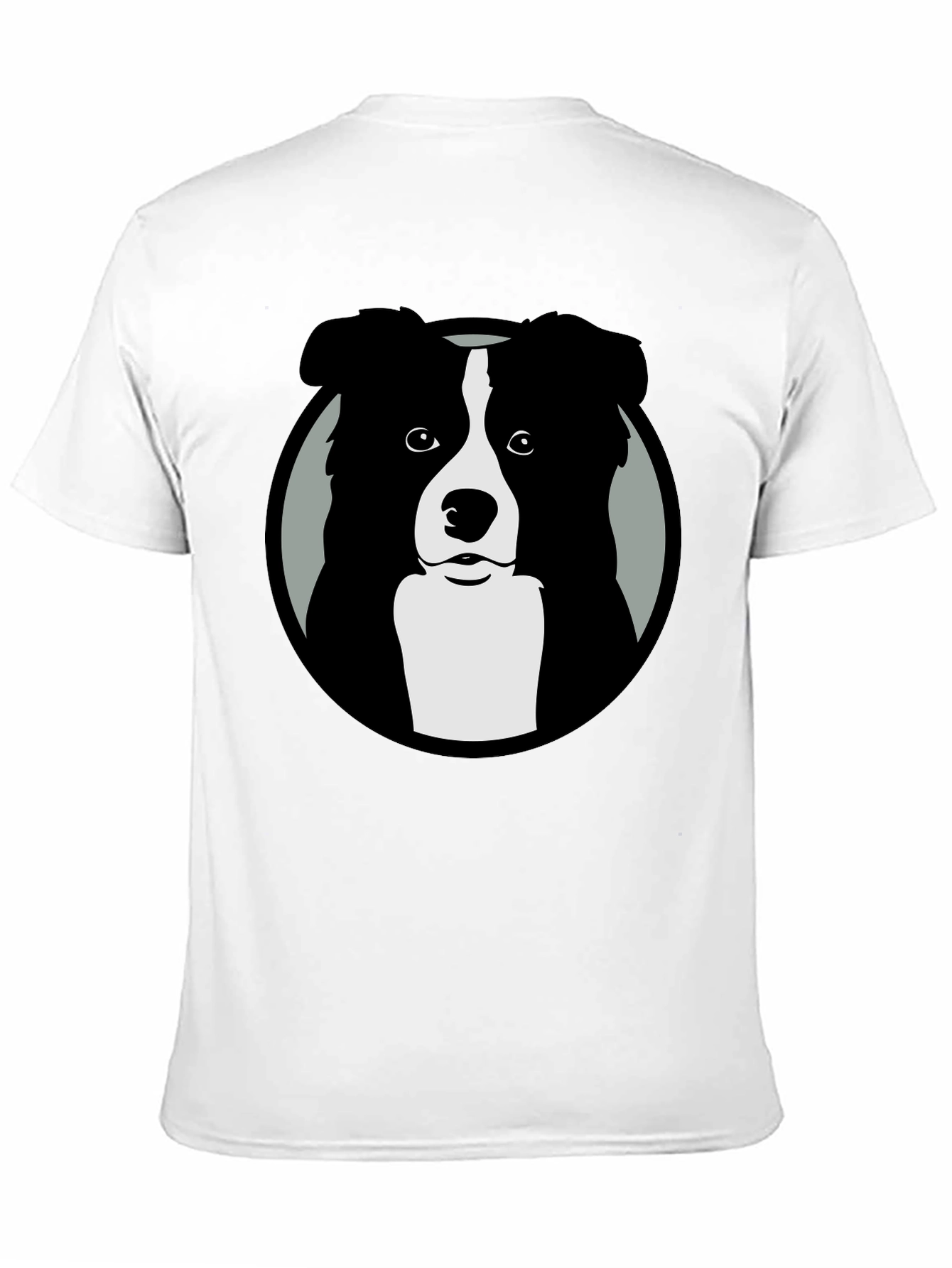 Border Collie Graphic Print Mens Black T-Shirt
