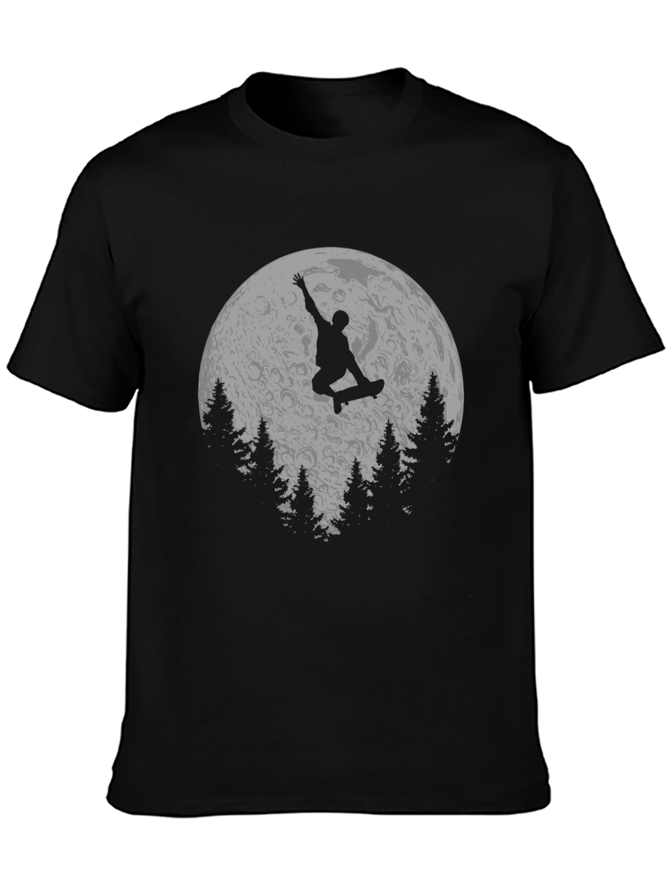 Skateboarder Moon Graphic T-Shirt