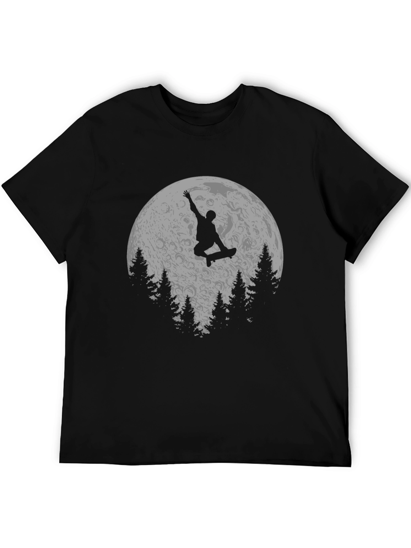 Skateboarder Moon Graphic T-Shirt