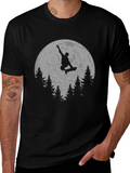 Skateboarder Moon Graphic T-Shirt