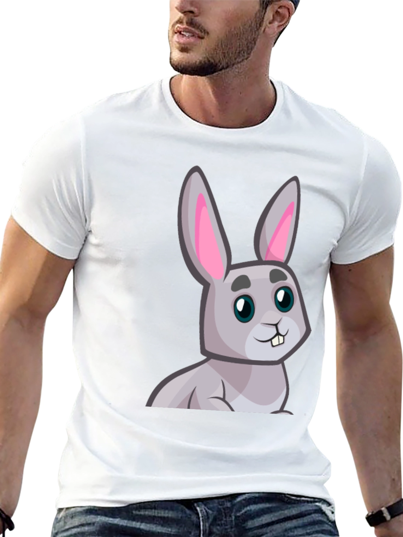 Cute Cartoon Rabbit Graphic T-Shirt
