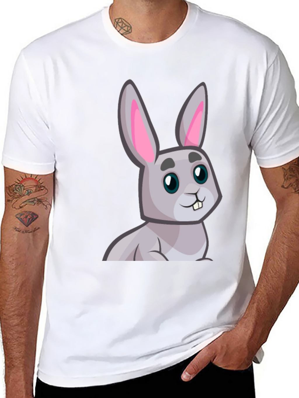 Cute Cartoon Rabbit Graphic T-Shirt