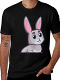 Cute Cartoon Rabbit Graphic T-Shirt