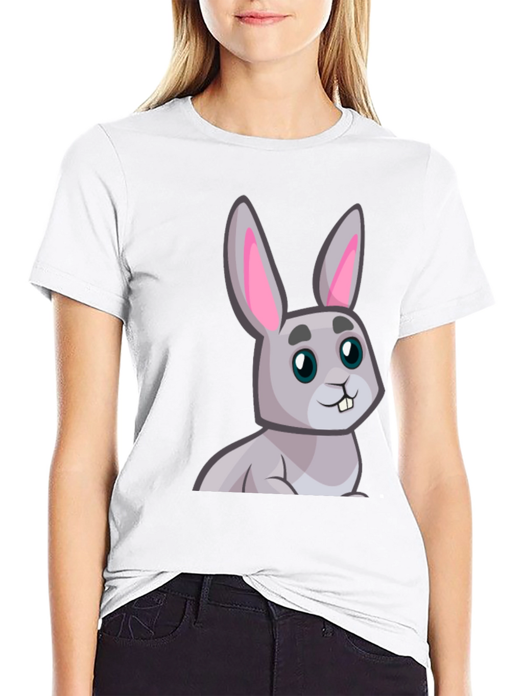 Cute Cartoon Rabbit Graphic T-Shirt