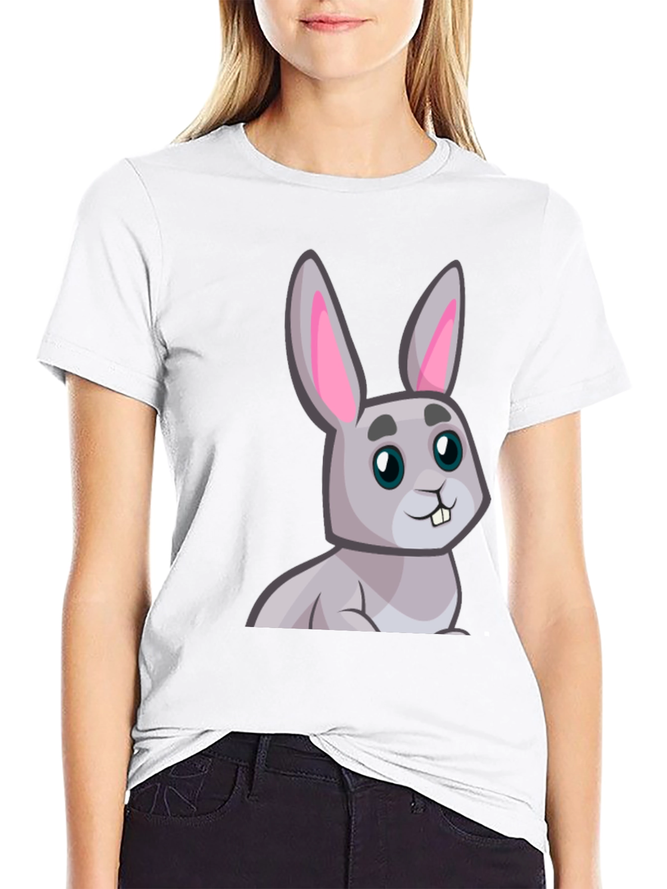 Cute Cartoon Rabbit Graphic T-Shirt