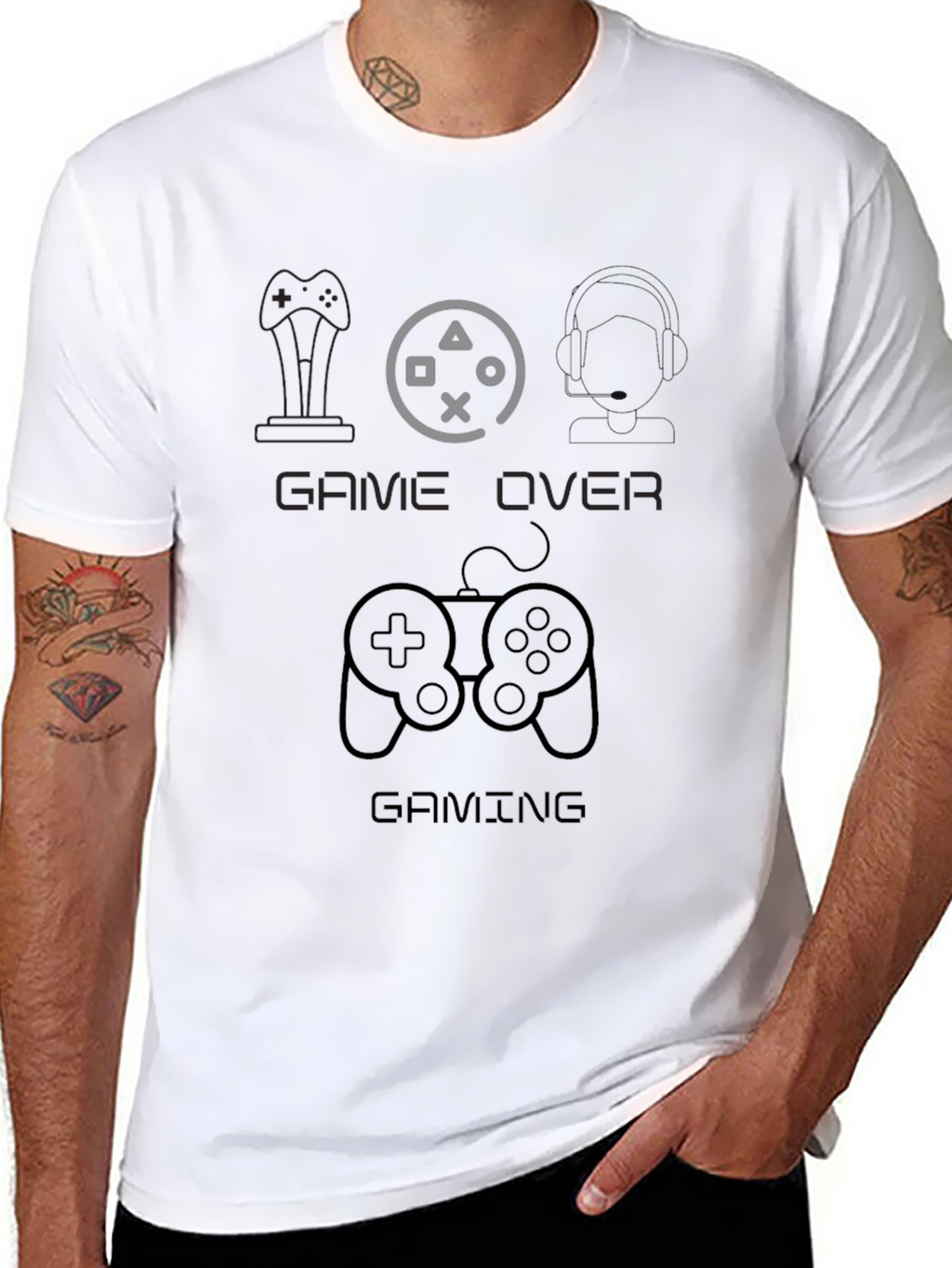 Game Over Gaming T-Shirt - Black Graphic Tee